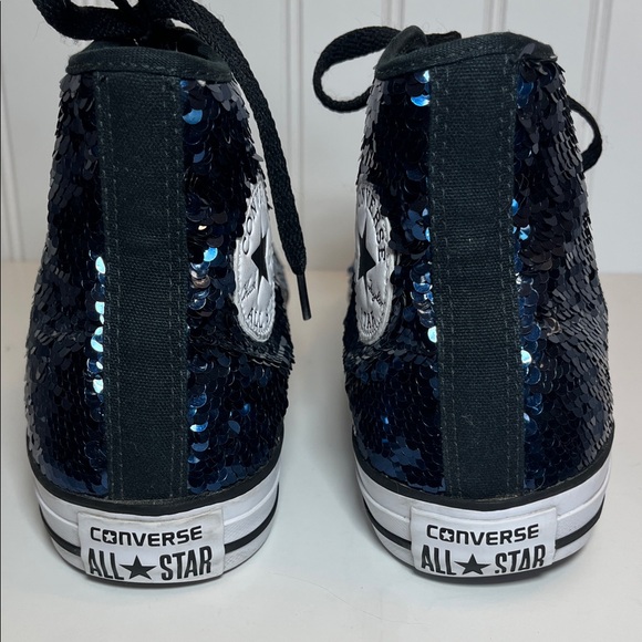Converse Chuck Taylor All Star Women's Midnight Indigo Blue Sequin High-Tops - Picture 5 of 16